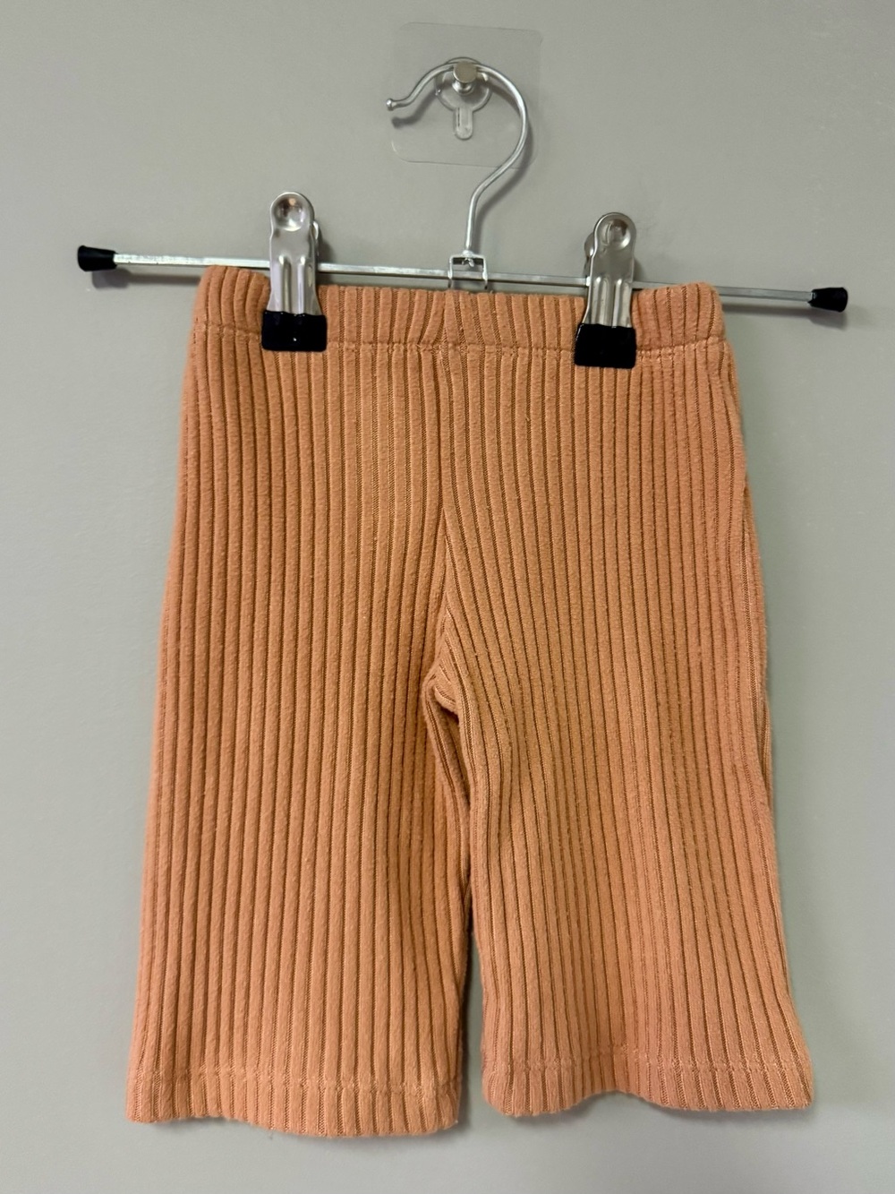 Kids Ribbed Shorts in Peach - Unbranded